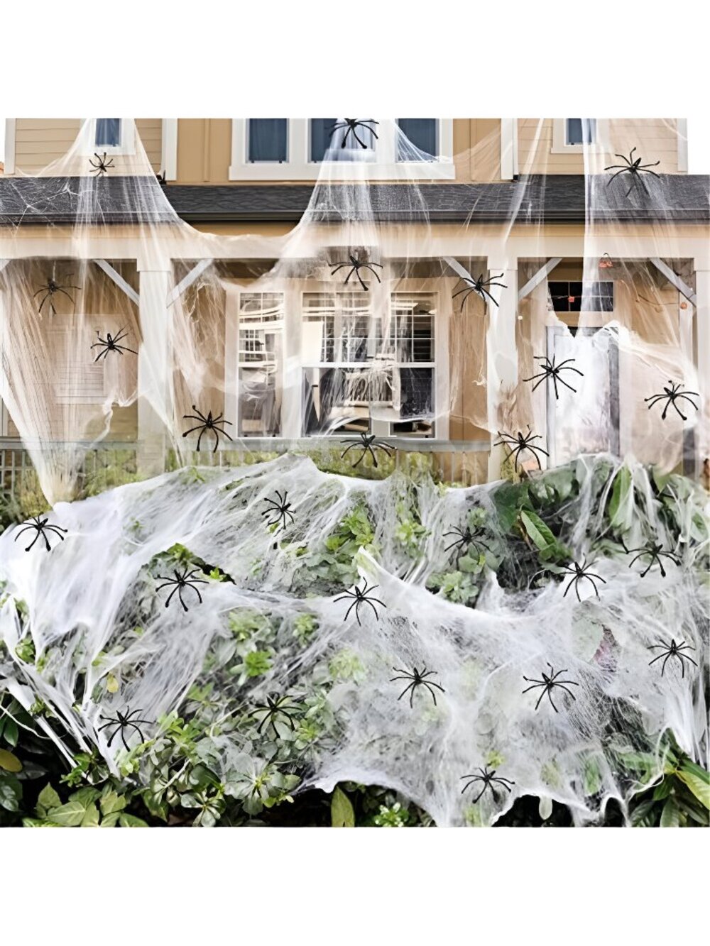 1400 sqft Halloween Spider Webs Decorations with 150 Extra Fake Spiders,
